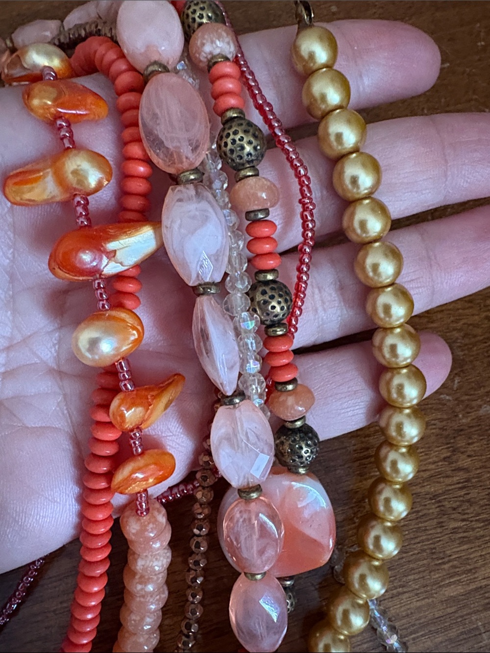Pink and Coral Beaded